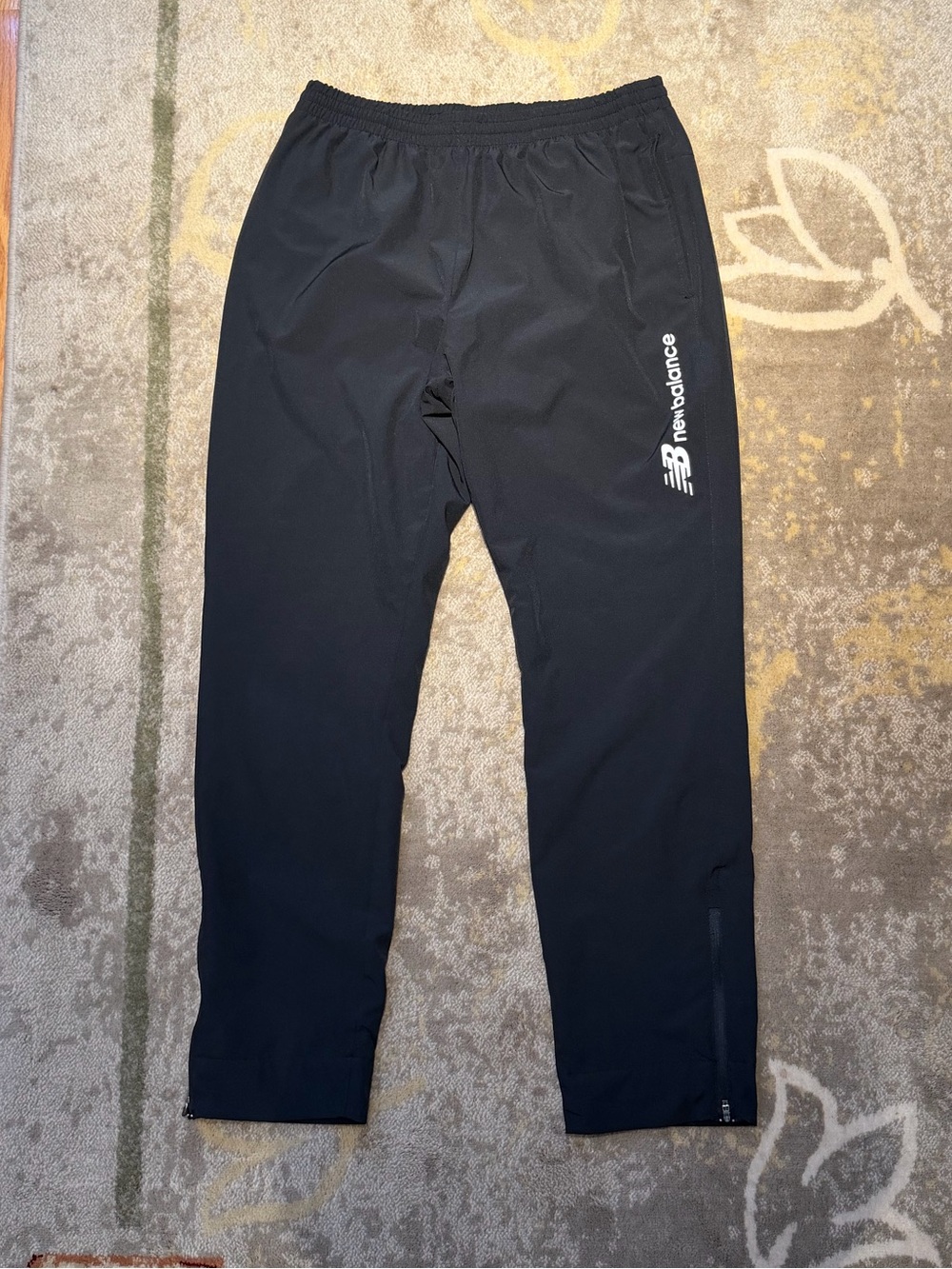 New Balance Black Men’s Athletic Jogger Pants with White Logo